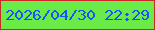 文字の大きさ：5、枠の色：ca2829、背景の色：6beb47、文字の色：1854fc 無料ブログパーツのブログ時計
