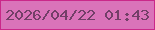 文字の大きさ：1、枠の色：ca2889、背景の色：da73b9、文字の色：733f68 無料ブログパーツのブログ時計