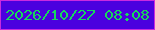 文字の大きさ：4、枠の色：ca29df、背景の色：4b00df、文字の色：17d75c 無料ブログパーツのブログ時計