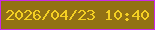 文字の大きさ：3、枠の色：ca29e9、背景の色：927114、文字の色：f4d023 無料ブログパーツのブログ時計