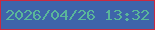 文字の大きさ：2、枠の色：ca2a40、背景の色：3e64aa、文字の色：5ab69a 無料ブログパーツのブログ時計
