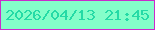 文字の大きさ：3、枠の色：ca2bcb、背景の色：84fec9、文字の色：25daa6 無料ブログパーツのブログ時計