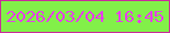 文字の大きさ：2、枠の色：ca2c9b、背景の色：82f049、文字の色：e443e8 無料ブログパーツのブログ時計