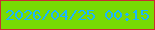 文字の大きさ：2、枠の色：ca2d31、背景の色：77db04、文字の色：1bb5fd 無料ブログパーツのブログ時計