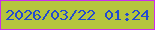 文字の大きさ：2、枠の色：ca2ded、背景の色：b5c53e、文字の色：234bcf 無料ブログパーツのブログ時計