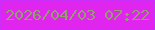 文字の大きさ：4、枠の色：ca2ef8、背景の色：e025ee、文字の色：949d6e 無料ブログパーツのブログ時計