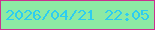文字の大きさ：5、枠の色：ca3190、背景の色：8deaa4、文字の色：2dcdf0 無料ブログパーツのブログ時計