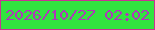 文字の大きさ：4、枠の色：ca3293、背景の色：32e43f、文字の色：af37b9 無料ブログパーツのブログ時計