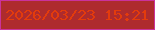 文字の大きさ：1、枠の色：ca329b、背景の色：ae2b2d、文字の色：e33b0c 無料ブログパーツのブログ時計