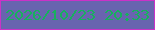 文字の大きさ：2、枠の色：ca32c7、背景の色：6864af、文字の色：17b05e 無料ブログパーツのブログ時計
