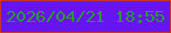 文字の大きさ：4、枠の色：ca3329、背景の色：6516ee、文字の色：2d982b 無料ブログパーツのブログ時計