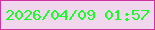 文字の大きさ：3、枠の色：ca33a0、背景の色：f0d7ed、文字の色：16fe24 無料ブログパーツのブログ時計