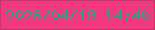 文字の大きさ：4、枠の色：ca3467、背景の色：f03980、文字の色：36a07b 無料ブログパーツのブログ時計