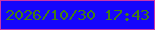 文字の大きさ：5、枠の色：ca35ab、背景の色：1605fb、文字の色：417e12 無料ブログパーツのブログ時計