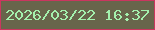 文字の大きさ：3、枠の色：ca365f、背景の色：68654b、文字の色：a4f1ad 無料ブログパーツのブログ時計