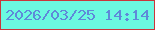 文字の大きさ：3、枠の色：ca373b、背景の色：6bf9e0、文字の色：5f89d9 無料ブログパーツのブログ時計