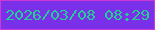文字の大きさ：1、枠の色：ca38d6、背景の色：7a2fe9、文字の色：22cd98 無料ブログパーツのブログ時計