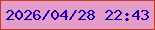 文字の大きさ：1、枠の色：ca3b19、背景の色：e49dcb、文字の色：1801ad 無料ブログパーツのブログ時計