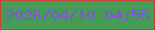 文字の大きさ：5、枠の色：ca403b、背景の色：469c55、文字の色：8351dd 無料ブログパーツのブログ時計