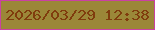 文字の大きさ：5、枠の色：ca41a2、背景の色：9b8738、文字の色：803c0d 無料ブログパーツのブログ時計