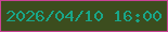 文字の大きさ：1、枠の色：ca4396、背景の色：3c4d1e、文字の色：19a688 無料ブログパーツのブログ時計
