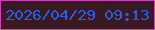 文字の大きさ：5、枠の色：ca43b8、背景の色：3a1922、文字の色：2461eb 無料ブログパーツのブログ時計