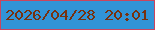 文字の大きさ：1、枠の色：ca455e、背景の色：3194d7、文字の色：77310f 無料ブログパーツのブログ時計