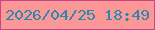 文字の大きさ：5、枠の色：ca4686、背景の色：fc9797、文字の色：2c87ac 無料ブログパーツのブログ時計