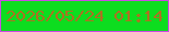 文字の大きさ：2、枠の色：ca4ae3、背景の色：0ddd1f、文字の色：ab7221 無料ブログパーツのブログ時計