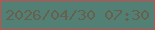 文字の大きさ：4、枠の色：ca4d4b、背景の色：528074、文字の色：67604e 無料ブログパーツのブログ時計