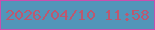 文字の大きさ：5、枠の色：ca4eae、背景の色：5295b9、文字の色：bc586f 無料ブログパーツのブログ時計