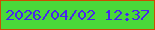 文字の大きさ：2、枠の色：ca4f02、背景の色：4ad93a、文字の色：4725ee 無料ブログパーツのブログ時計