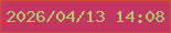 文字の大きさ：4、枠の色：ca522d、背景の色：c43661、文字の色：a5cf69 無料ブログパーツのブログ時計
