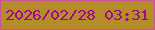 文字の大きさ：2、枠の色：ca539b、背景の色：b48c29、文字の色：a0078a 無料ブログパーツのブログ時計