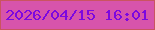 文字の大きさ：3、枠の色：ca5460、背景の色：d754ab、文字の色：7c08e0 無料ブログパーツのブログ時計