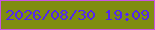 文字の大きさ：5、枠の色：ca54e4、背景の色：7f8d11、文字の色：5226f0 無料ブログパーツのブログ時計