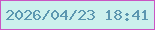 文字の大きさ：2、枠の色：ca55c3、背景の色：ccf0ed、文字の色：5b97b0 無料ブログパーツのブログ時計