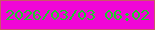 文字の大きさ：2、枠の色：ca5768、背景の色：f006d6、文字の色：20c92e 無料ブログパーツのブログ時計