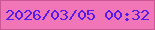 文字の大きさ：1、枠の色：ca5794、背景の色：f076b8、文字の色：551aec 無料ブログパーツのブログ時計