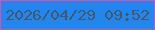 文字の大きさ：2、枠の色：ca57b1、背景の色：2186ee、文字の色：44576d 無料ブログパーツのブログ時計