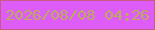 文字の大きさ：4、枠の色：ca5985、背景の色：de5cf7、文字の色：bdab5c 無料ブログパーツのブログ時計