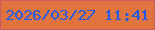 文字の大きさ：5、枠の色：ca5b66、背景の色：e1733e、文字の色：195bf3 無料ブログパーツのブログ時計