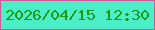 文字の大きさ：2、枠の色：ca5c97、背景の色：4aefc7、文字の色：209713 無料ブログパーツのブログ時計