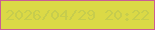 文字の大きさ：4、枠の色：ca5d95、背景の色：dbd946、文字の色：c7cd4d 無料ブログパーツのブログ時計