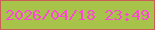 文字の大きさ：5、枠の色：ca5e57、背景の色：a7c349、文字の色：fd47d5 無料ブログパーツのブログ時計