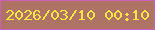 文字の大きさ：2、枠の色：ca5fb7、背景の色：af7366、文字の色：fce544 無料ブログパーツのブログ時計