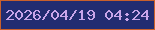 文字の大きさ：5、枠の色：ca602c、背景の色：232c71、文字の色：c9a5ea 無料ブログパーツのブログ時計