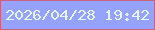 文字の大きさ：3、枠の色：ca6181、背景の色：95a3ff、文字の色：e5f5f9 無料ブログパーツのブログ時計