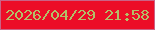 文字の大きさ：1、枠の色：ca6386、背景の色：ec0d27、文字の色：b3bf68 無料ブログパーツのブログ時計