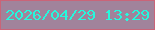 文字の大きさ：5、枠の色：ca6478、背景の色：a1839b、文字の色：26f8dd 無料ブログパーツのブログ時計